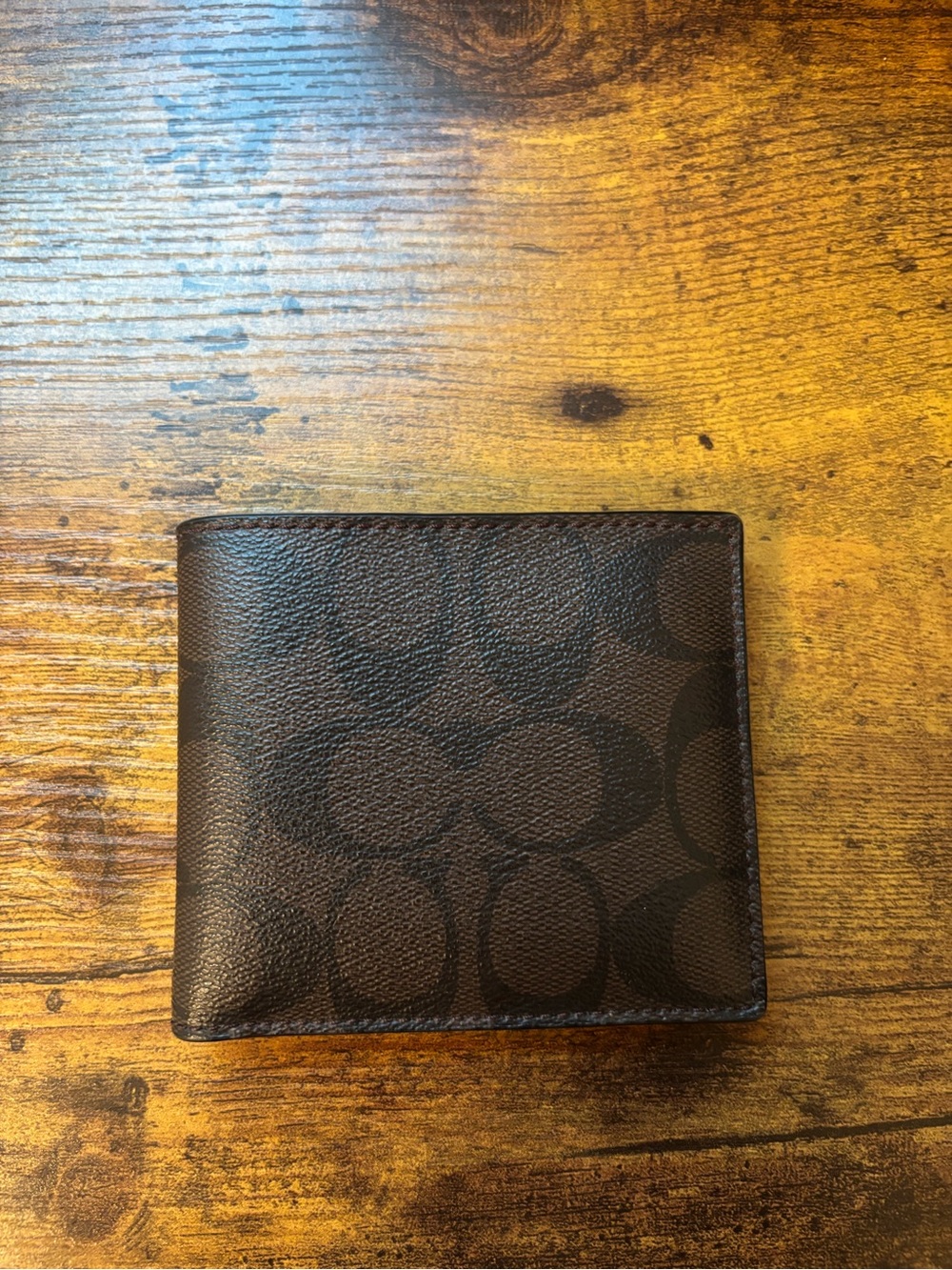Coach Wallet - Men’s Signature Pattern Leather Bifold Wallet